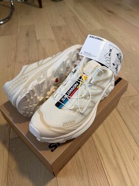 Salomon S/Lab Trail Shoes - Cream White with Subtle Tan Accents